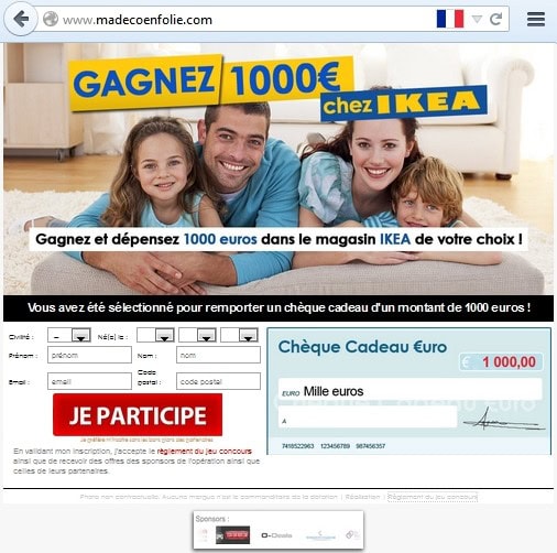 Site madecoenfolie.com - Gagnez et dépensez 1000 euros dans le magasin IKEA de votre choix !