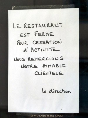 Restaurant en cessation d'activité