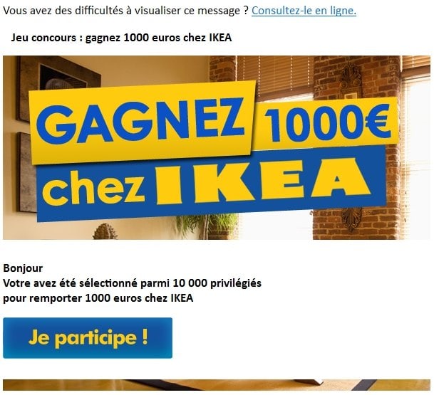 Spam IKEA par/avec EVOLUCIEL