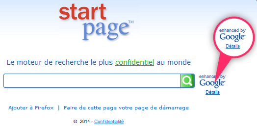 Startpage utilise Google Search